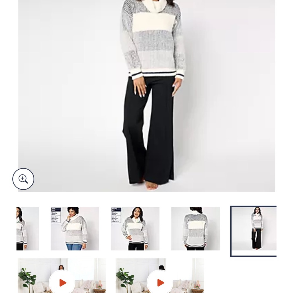 Barefoot Dreams Black and White Knit Sweater - Picture 5 of 6